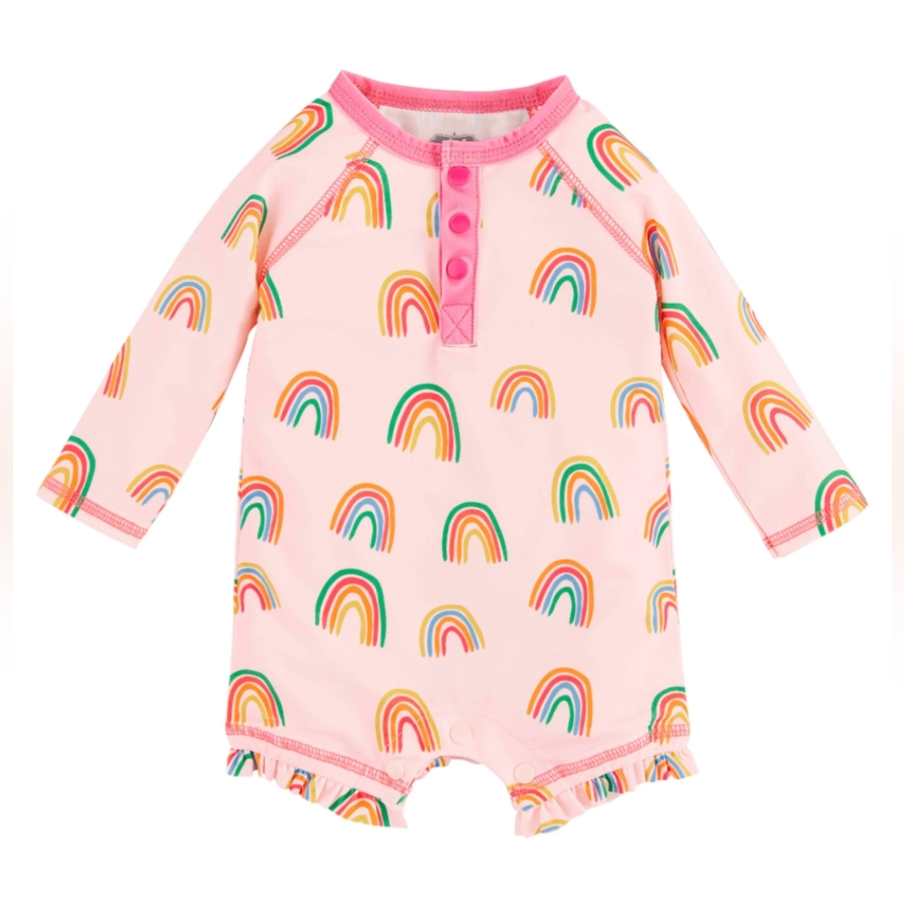 MUD PIE, Rainbow Baby Rash Guard, Size 6-9 Months